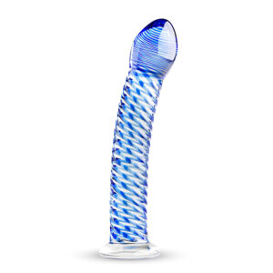 Gildo Skleněný No. 5 - spirálové skleněné dildo (průhledné-modré)