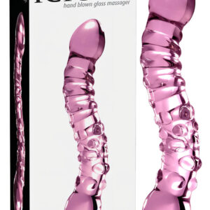 Icicles No. 55 - oboustranné skleněné dildo na bod G (růžové)