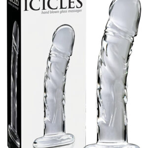Icicles No. 62 - skleněné dildo ve tvaru penisu (průhledné)