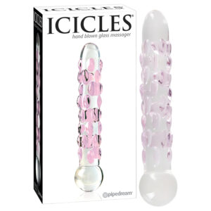 Icicles No. 7 - korálkované skleněné dildo