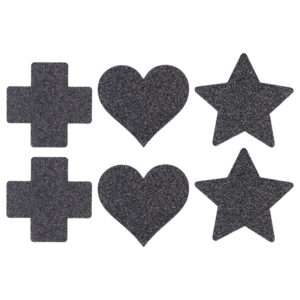 Le Désir - sada nálepek na bradavky - 3 páry (černé)