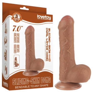 Lovetoy Sliding-Skin - dvouvrstvé dildo s varlaty - 18