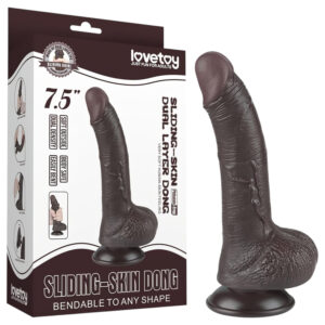 Lovetoy Sliding-Skin - přísavkový dvouvrstvý dildo - 19