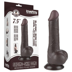 Lovetoy Sliding-Skin - varlatový dvouvrstvý dildo - 19