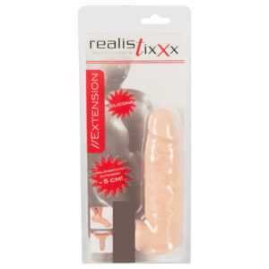 Realistixxx - návlek na penis s kroužkem - 16cm (přírodní)