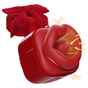 SEX HD Lovely Kiss - lízací-sací vibrátor (červený)