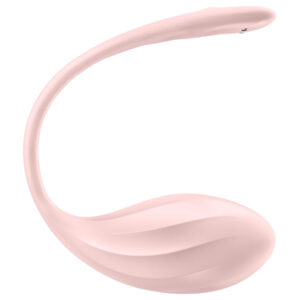 Satisfyer Ribbed Petal - růžové vajíčko s rádiovým vibrátorem