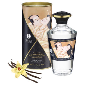 Shunga - hřejivý masážní olej - vanilka (100 ml)