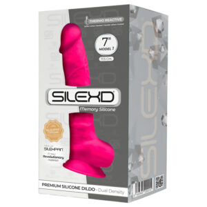 Silexd 7 - růžové dildo s přísavkou a varlaty - 17