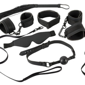 Bad Kitty - poutací sada z koženky na suchý zip - 8 dílů - černá