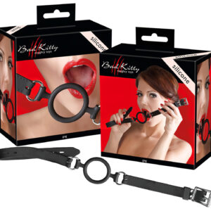 Bad Kitty - silikonový roubík s kruhem - černý