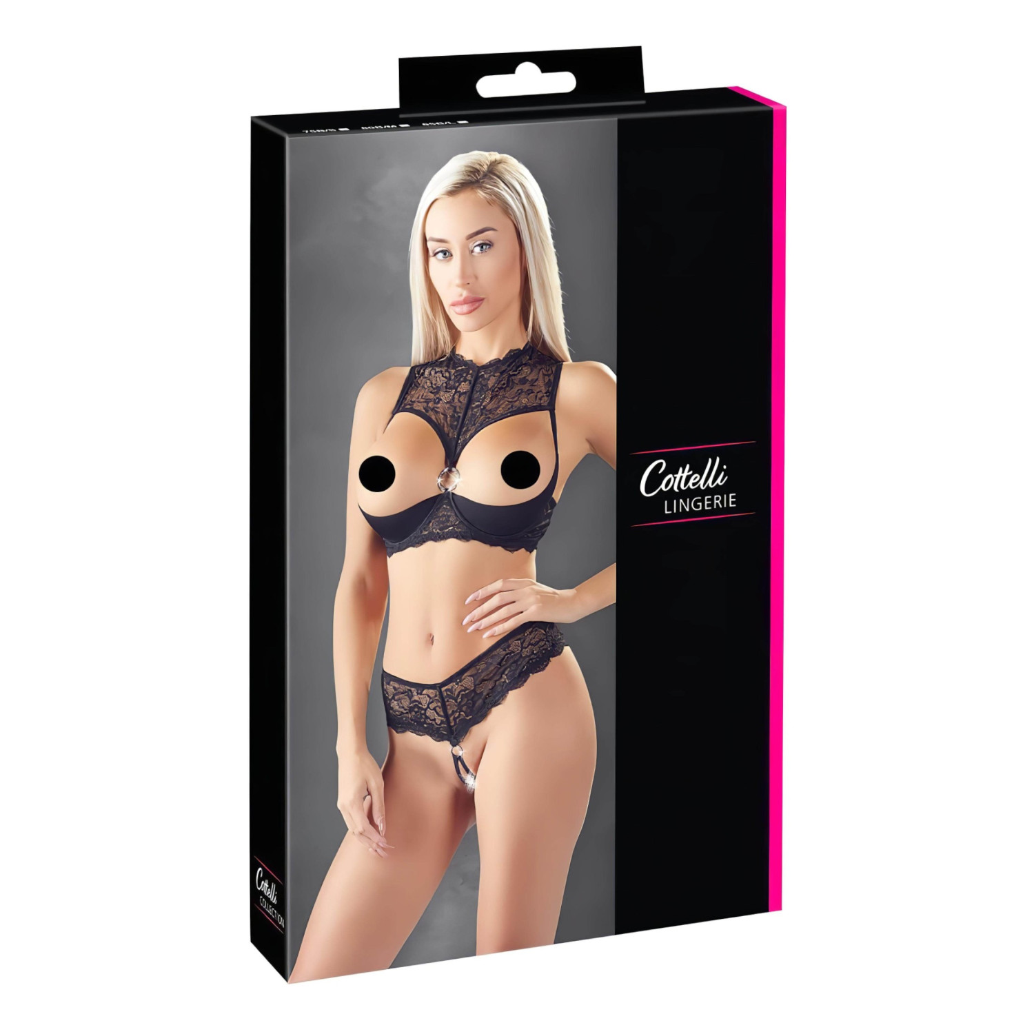 Cottelli - otevřená podprsenka set - černá - 85B/L