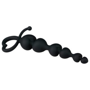 EasyToys - anální dildo s korálky - černé
