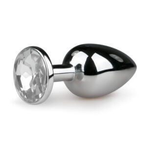 Easytoys - kovový anální kolík - stříbrno-bílý