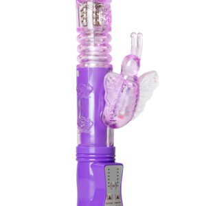 Easytoys - rotační a přirážecí vibrátor motýl - fialový