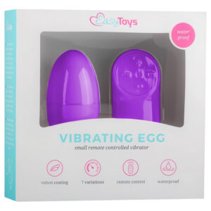 Easytoys - vibrační vajíčko s dálkovým ovládáním - 7 režimů - fialové