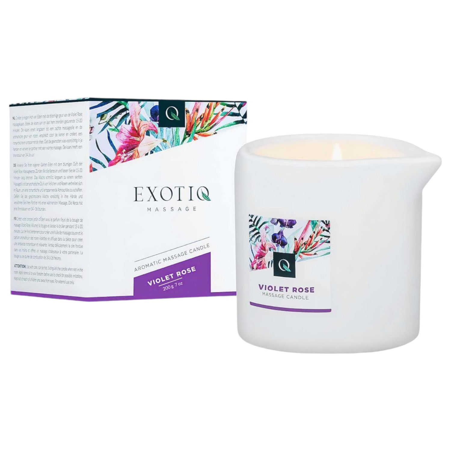 Exotiq - masážní svíčka - růže - 200g