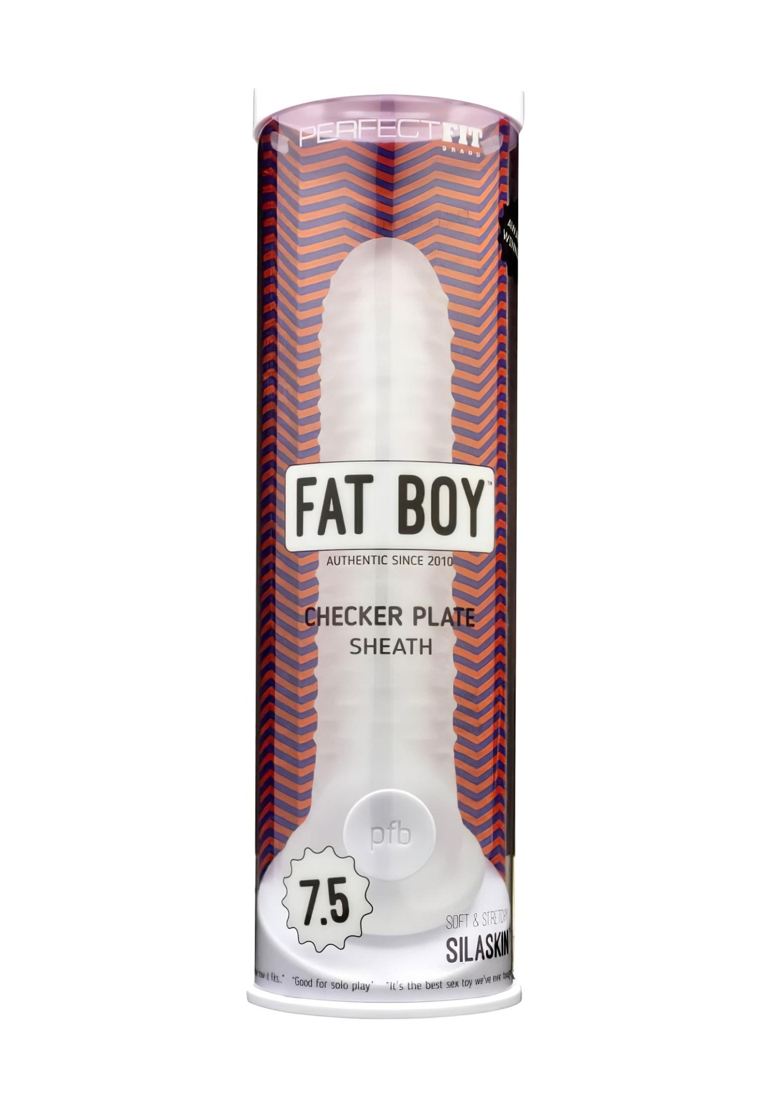 Fat Boy Checker Box - návlek na penis - 19 cm - bílý