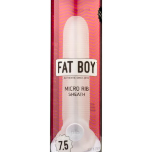 Fat Boy - návlek na penis - mikro drážky - 19 cm - bílý