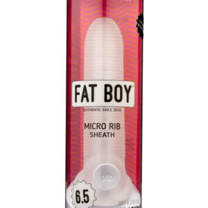 Fat Boy - návlek na penis - mikro rýhovaný - 17 cm - bílý