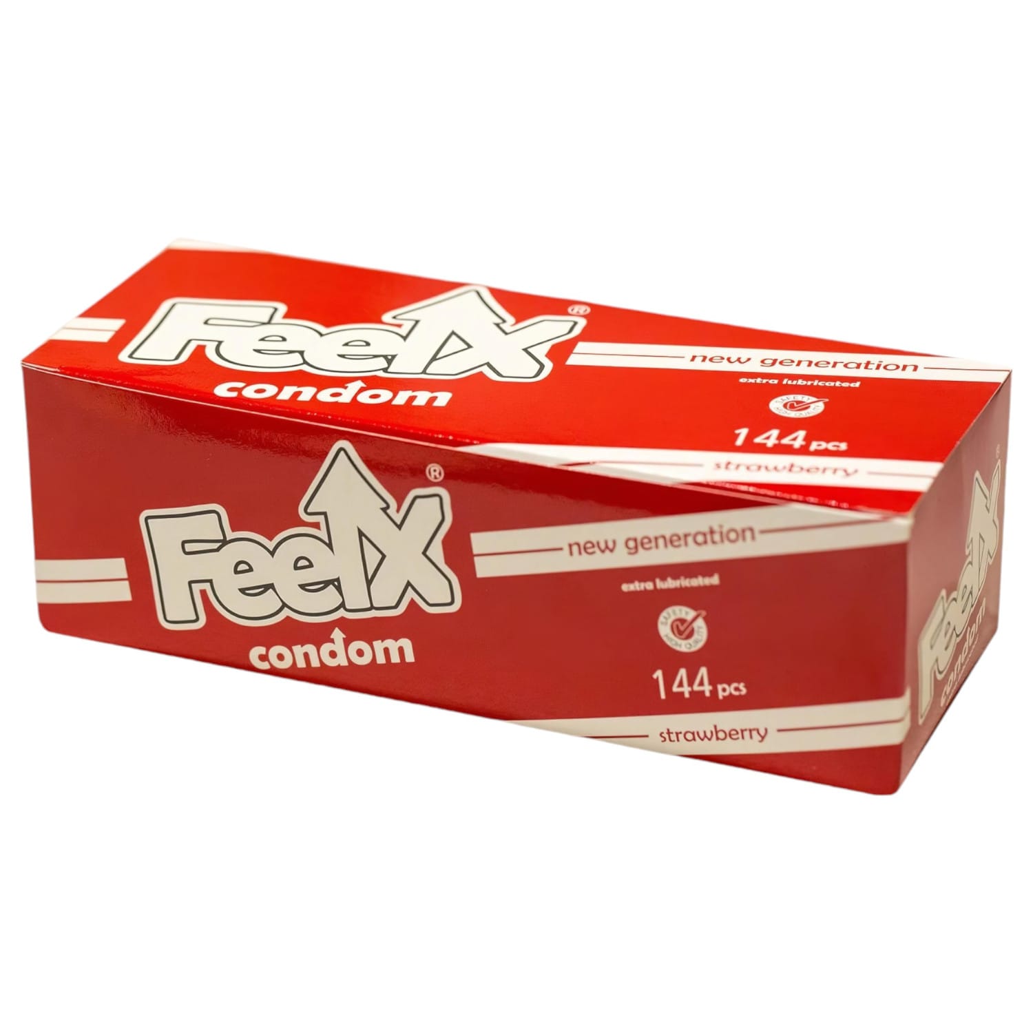 FeelX - prezervativ - jahodový - 144 ks
