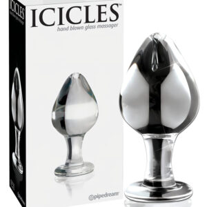 Icicles No. 25 - anální kolík - kuželový tvar - sklo průhledné
