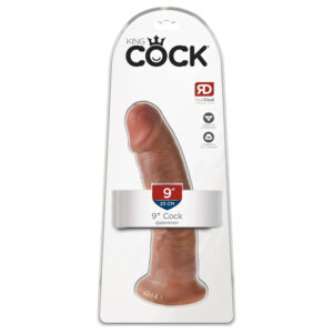 King Cock - realistické dildo s přísavkou - 23 cm - tmavá přírodní barva