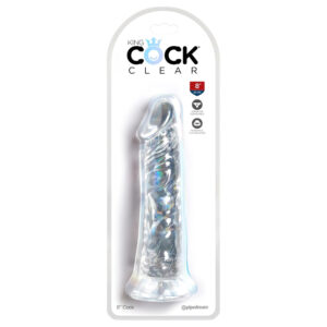 King Cock - realistický dildo s přísavkou - transparentní - 20 cm
