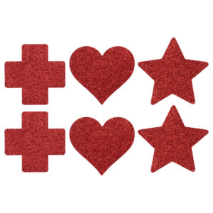 Le Désir - sada nálepek na bradavky - 3 páry (červené)