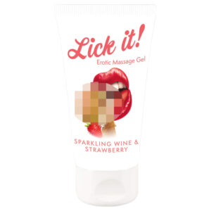 Lick it! - jedlý lubrikační gel 2v1 - šampaňské jahoda - 50 ml