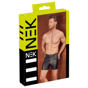 NEK - pánské šortky - prodloužené - kovová spona - černé - L