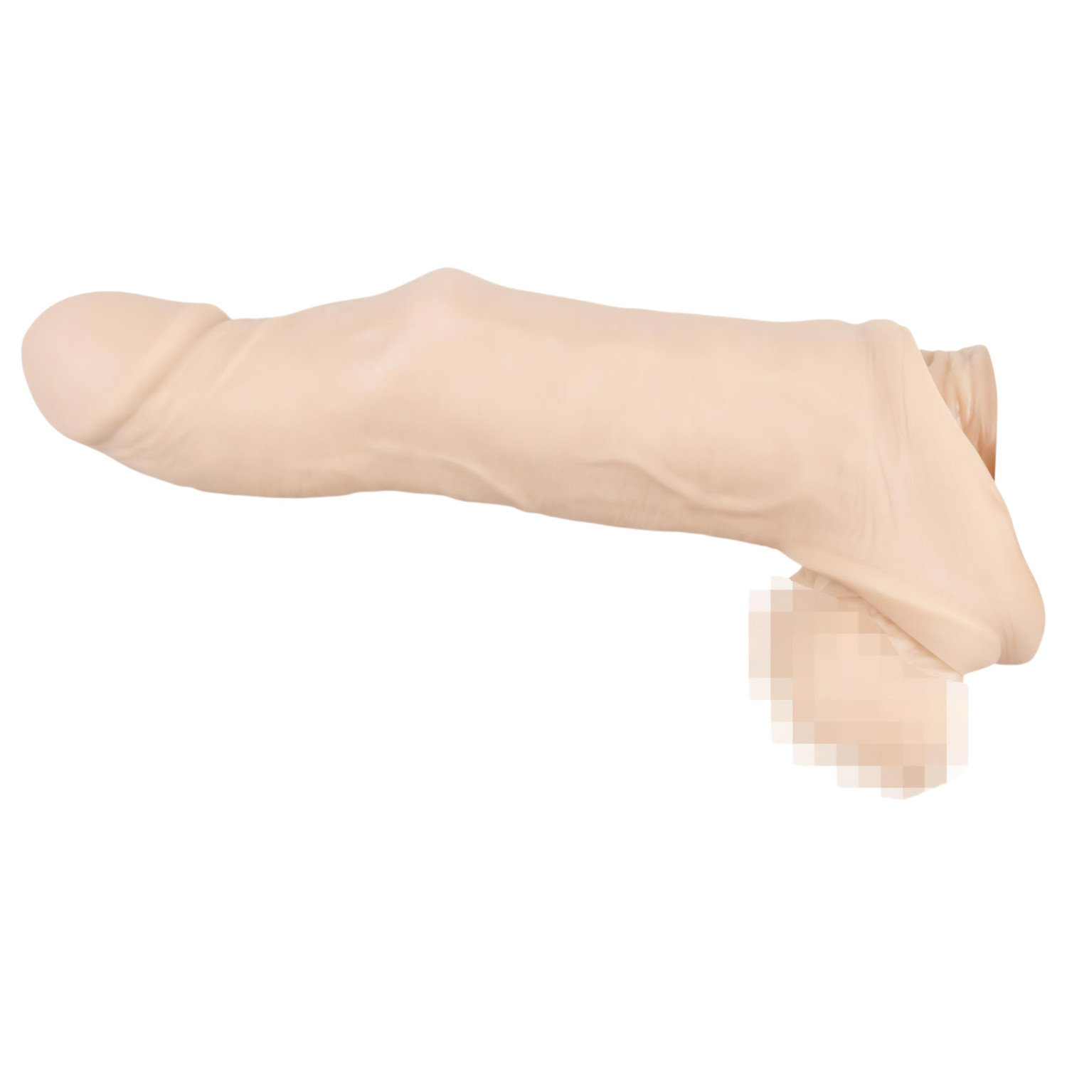 Nature Skin - návlek na penis s kroužkem - prodlužující - tělová barva