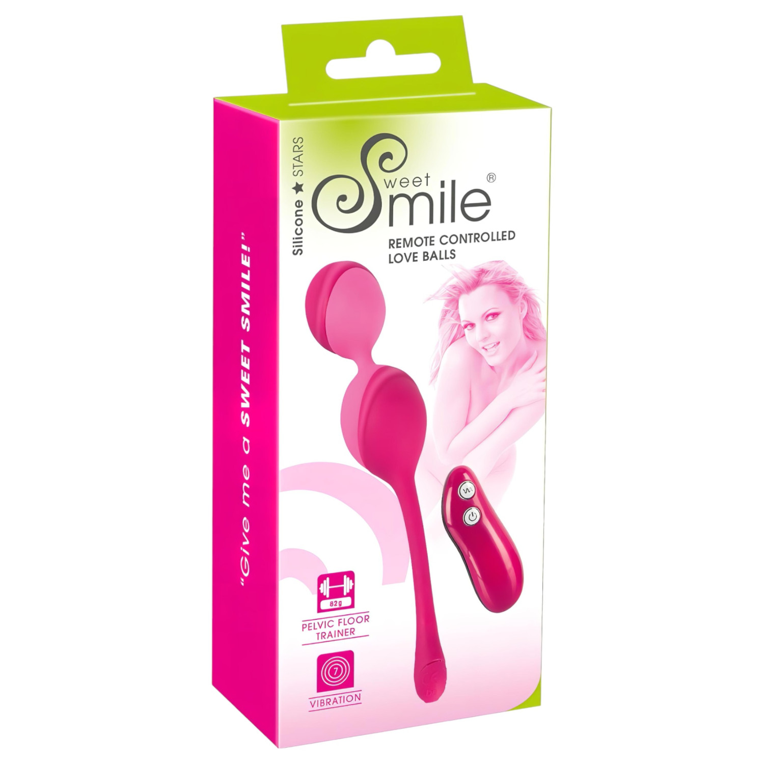 SMILE - vibrační vajíčko s dálkovým ovládáním - 82g - růžové