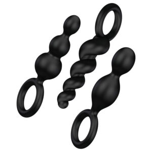 Satisfyer Booty Call - anální kolíky sada - černá - 3 kusy