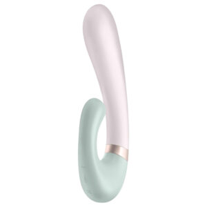 Satisfyer Heat Wave - vibrátor s ohřevem a ramenem - mátová barva
