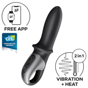Satisfyer - anální vibrátor s ohřevem a vibracemi - černý