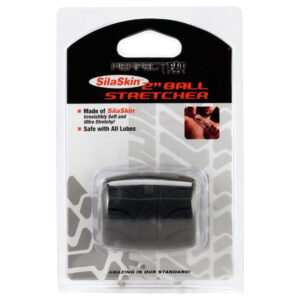 SilaSkin - erekční kroužek na varlata a natahovač - silikon - černý