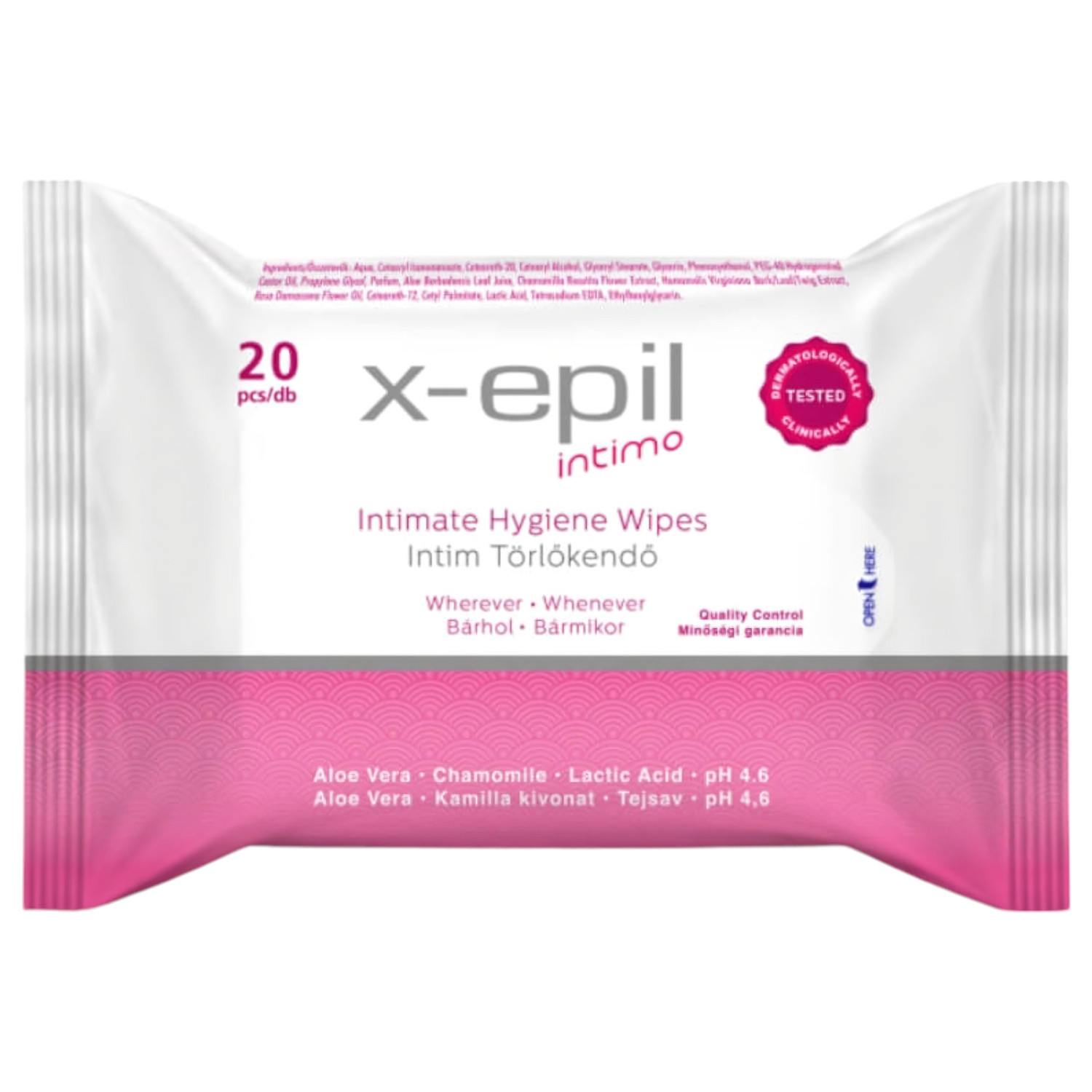 X-Epil Intimo - intim vlhčené ubrousky - 20 ks