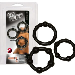 You2Toys - Buď tvrdý! Sada erekčních kroužků - černá (3 ks)