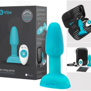 b-Vibe - anální vibrátor s rotujícími korálky - tyrkysový