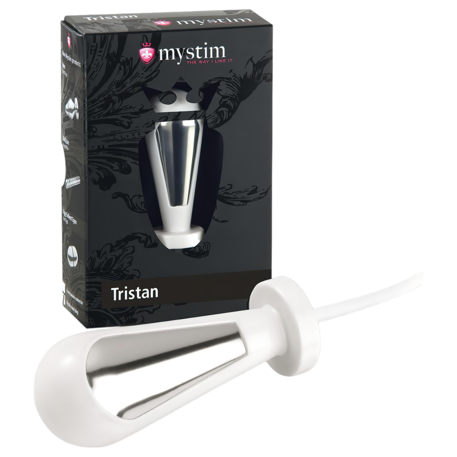 mystim Tristan - elektro anální kolík - bílý