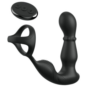 Anal Fantasy - anální vibrátor s rotující hlavicí a erekčním kroužkem - černý