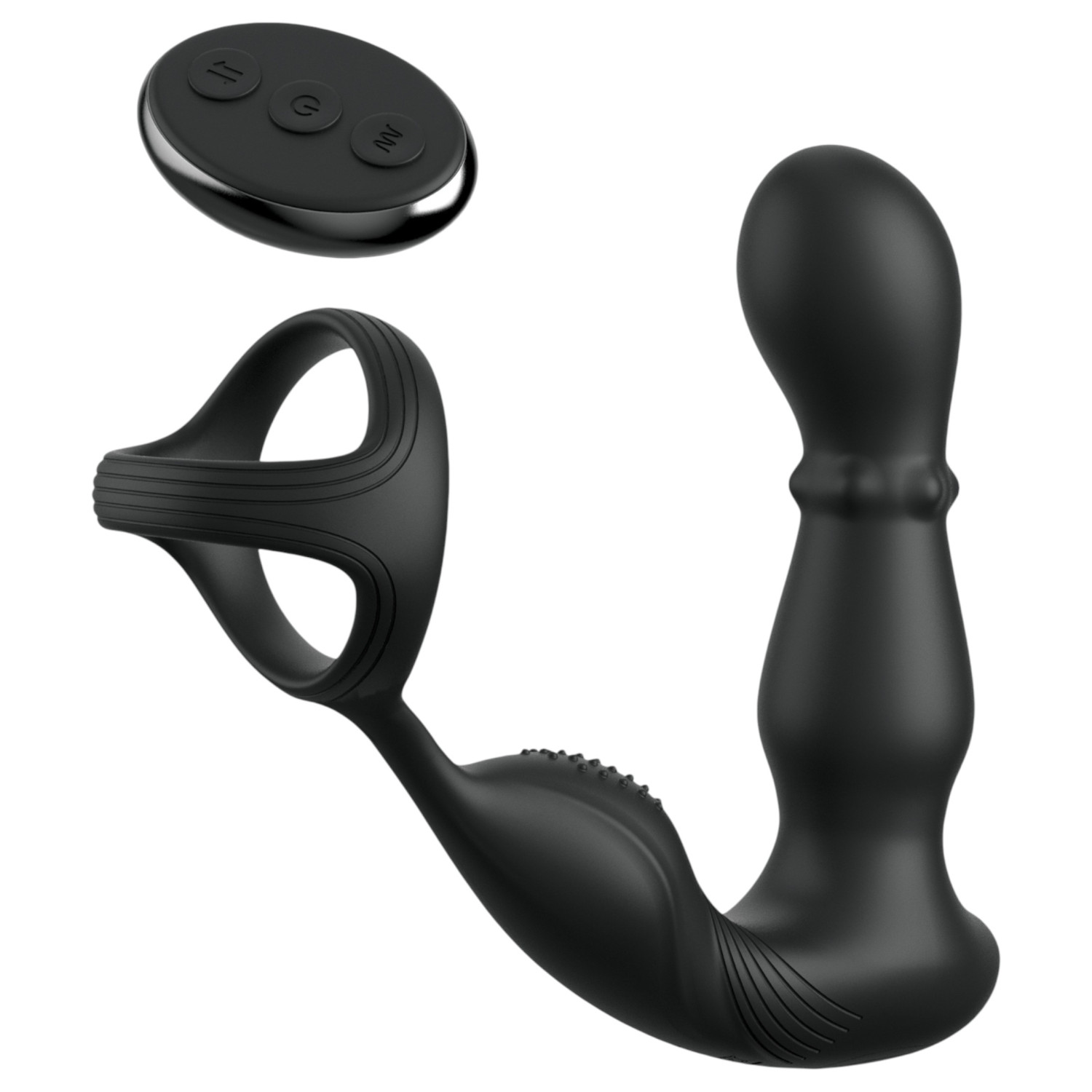 Pipedream Anal Fantasy Ass-Gasm - anální vibrátor s rotující hlavicí a erekčním kroužkem (černý)