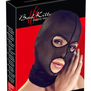 Bad Kitty - erotická maska na orální sex - síťovaná černá