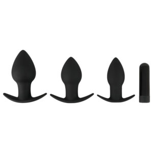 Black Velvets - anální vibrační sada - akumulátorová - 3 ks - černá