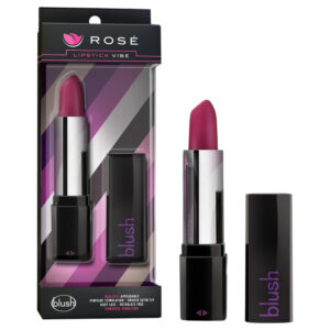 Blush - vibrátor ve tvaru rtěnky - voděodolný - černo-růžový