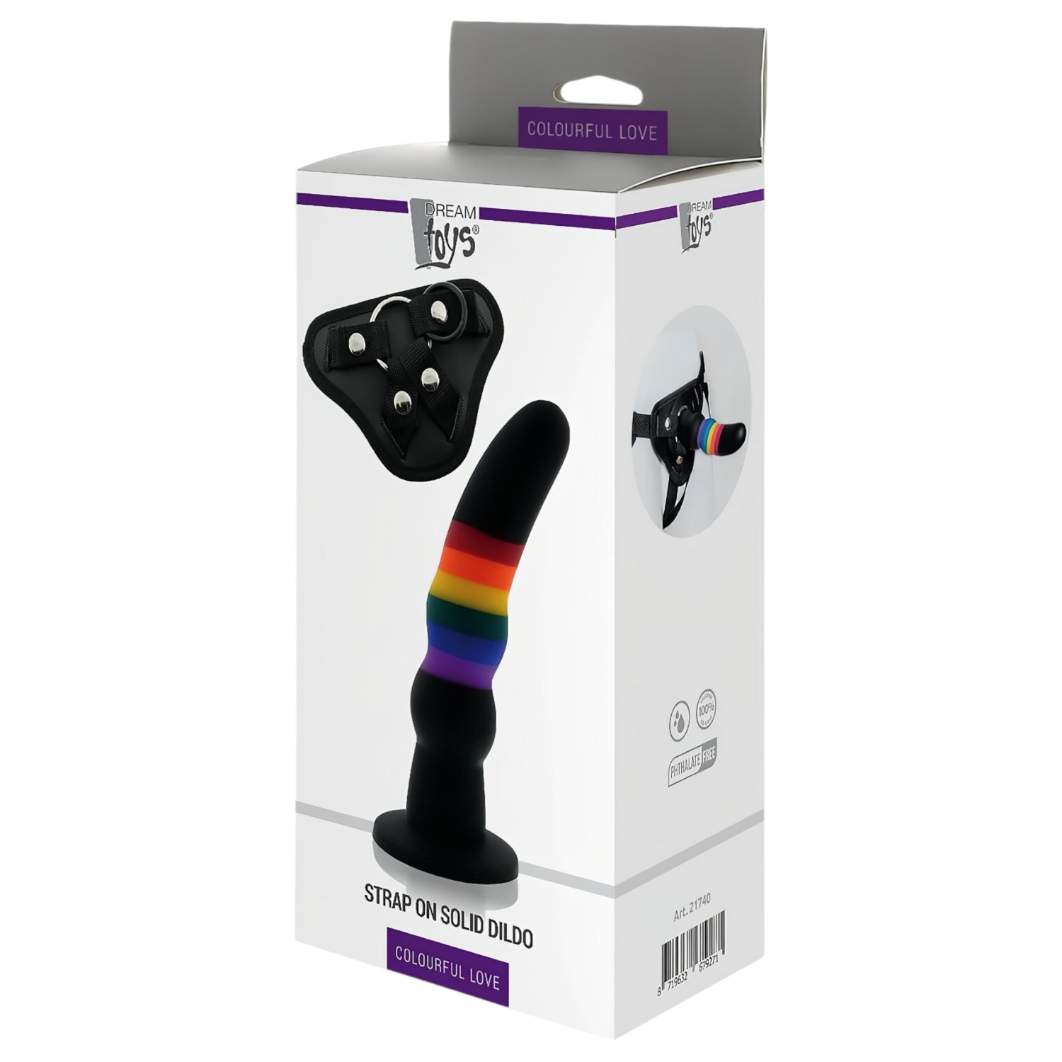 Colorful Love - připínací dildo - barevné