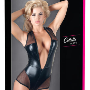 Cottelli - lesklé síťované body - černá - L