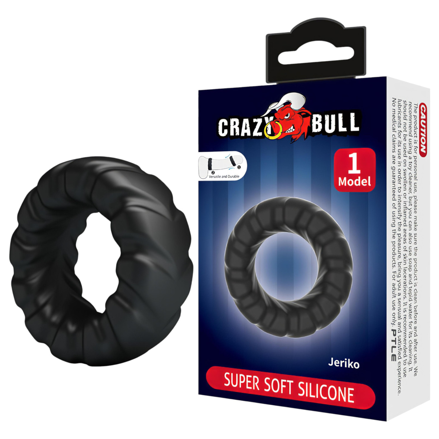 Crazy Bull - extra silný erekční kroužek - černý