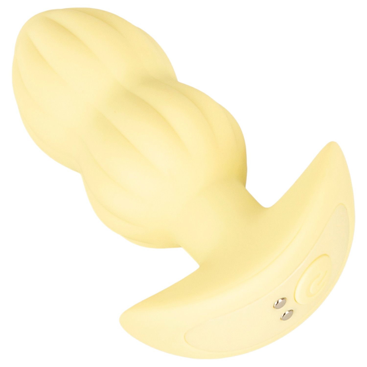 Cuties Mini - anální vibrátor s vroubkováním - žlutý